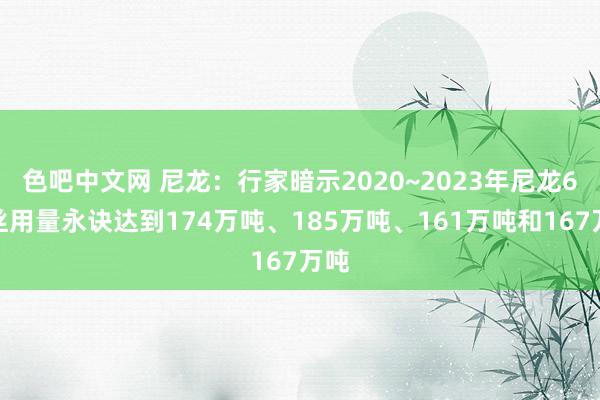 色吧中文网 尼龙：行家暗示2020~2023年尼龙6长丝用量永诀达到174万吨、185万吨、161万吨和167万吨