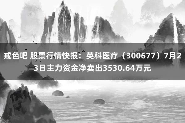 戒色吧 股票行情快报：英科医疗（300677）7月23日主力资金净卖出3530.64万元