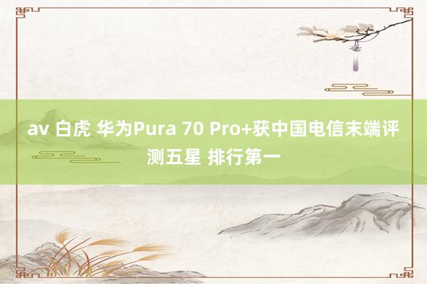 av 白虎 华为Pura 70 Pro+获中国电信末端评测五星 排行第一