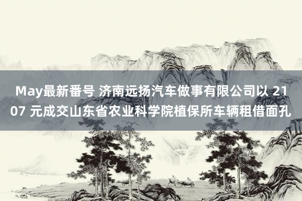 May最新番号 济南远扬汽车做事有限公司以 2107 元成交山东省农业科学院植保所车辆租借面孔