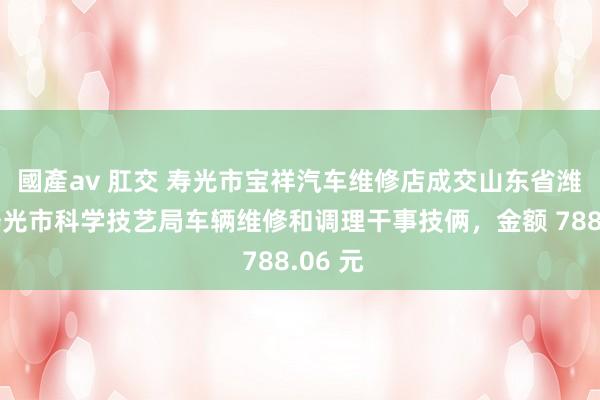 國產av 肛交 寿光市宝祥汽车维修店成交山东省潍坊市寿光市科学技艺局车辆维修和调理干事技俩，金额 788.06 元