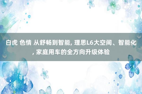 白虎 色情 从舒畅到智能, 理思L6大空间、智能化, 家庭用车的全方向升级体验