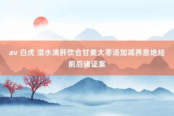 av 白虎 滋水清肝饮合甘麦大枣汤加减养息绝经前后诸证案